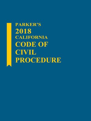 cover image of Parker's California Code of Civil Procedure
